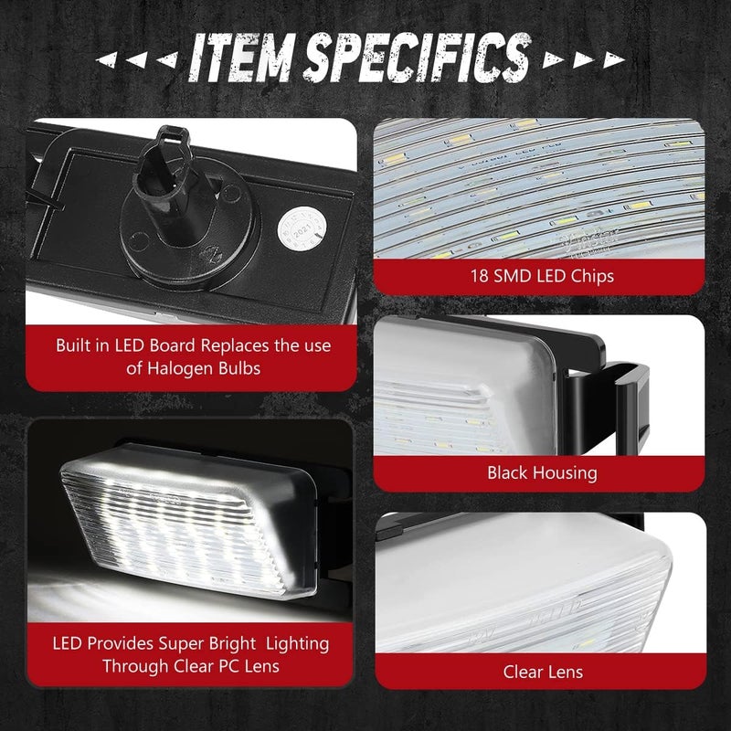 NUVISION LIGHTING Pair of LED License Plate Lights Compatible with 09-14 Cube / 03-08 350Z / 09-12 Sentra / 11-17 Leaf, 26510-CD00A 26510-CD00B, NVL-LPL-015 - Image 3